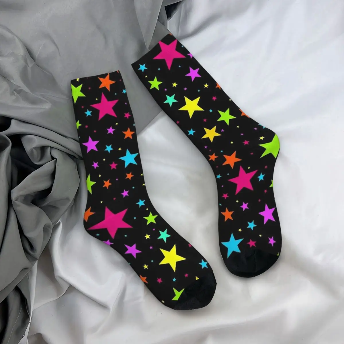 

All Seasons Crew Stockings Colorful Star Socks Funny Long Socks Accessories for Men Women Gifts