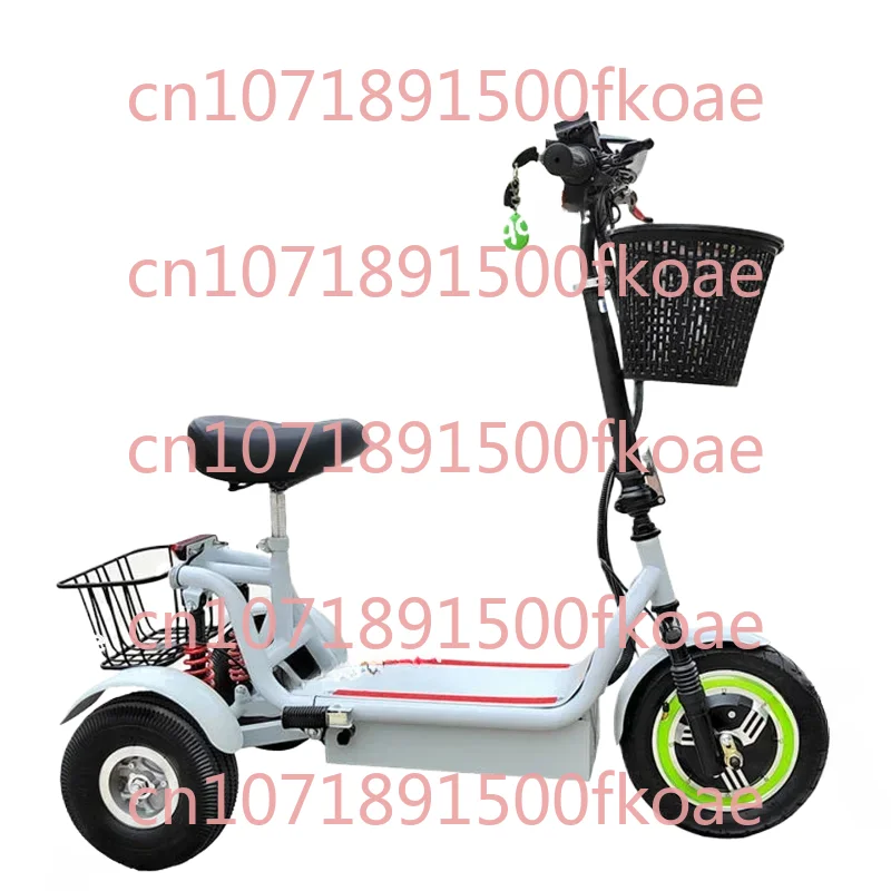 Tricycle 12-Inch 48V 350W 40-50KM Adult Elderly Folding Three-Wheel Moto Electrica E-Bike Scooter