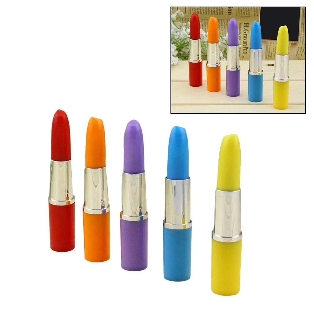 

12 Pcs Lipstick Sign Pen Creative Ball-Point Ballpoint Pens Cartoon Student Beautiful