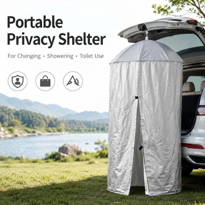 Portable Hanging Privacy Shelter Pop Up Changing Shower Tent for Camping Car Tailgate Outdoor Toilet with 77 90cm Sizes