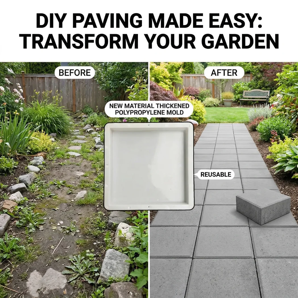 Concrete Mould for Pavement Walkway DIY Paver Path Garden Stepping Stone Mold Reusable Plastic Patio Cement Brick Maker Walk view 3