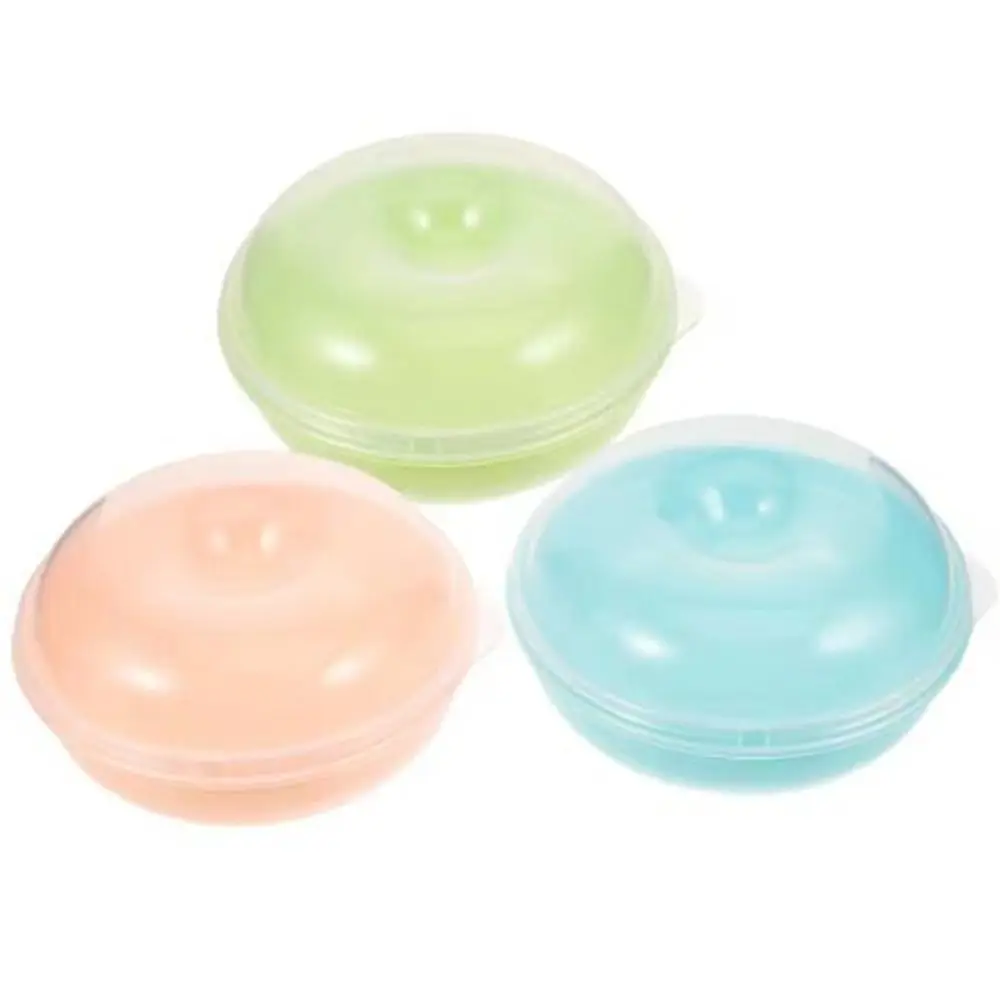 

2Pcs Practical Plastic Bread Storage Box Round Airtight Bagel Storage Box with Lid Reusable Food Containers Kitchen