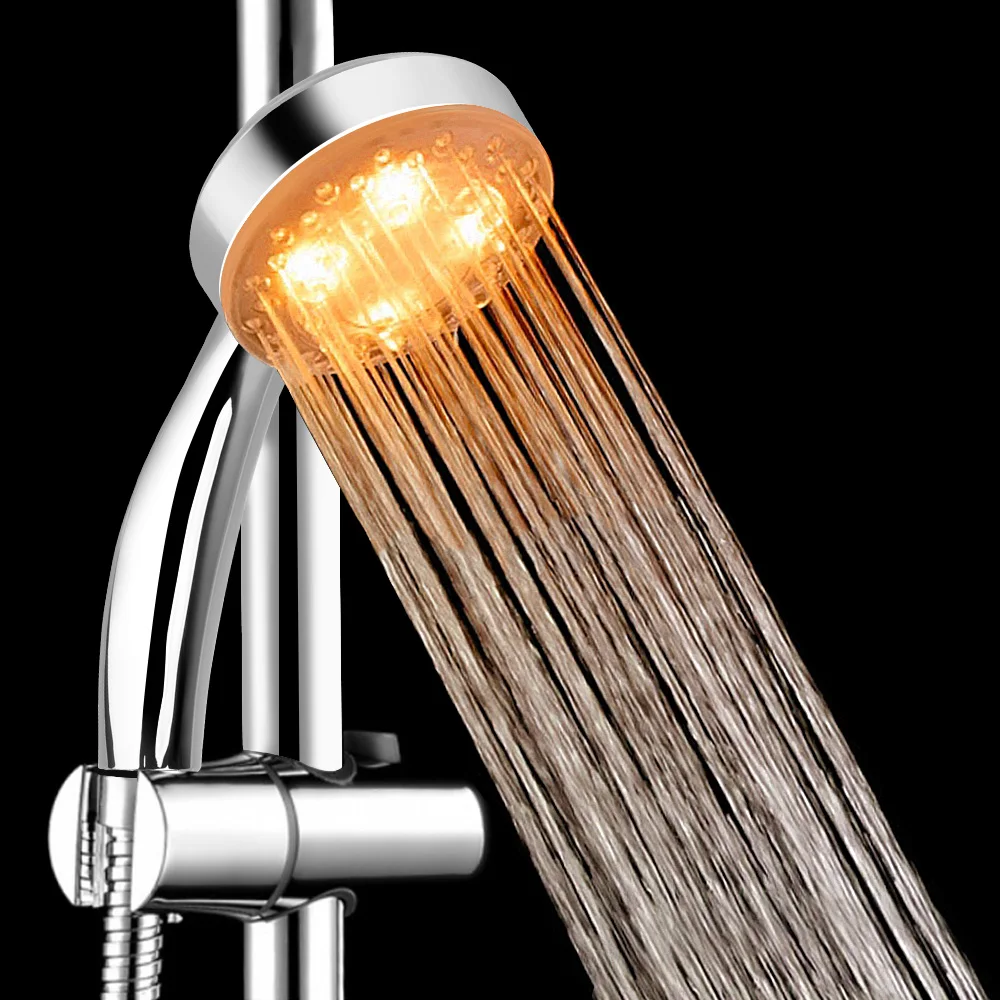 Cabeça de chuveiro LED com sensor de temperatura, ultra-silencioso precipitação Top Spray, mudança gradual, 3 cores, 7 cores