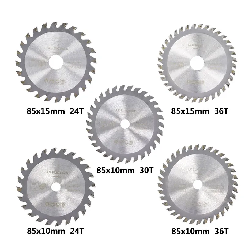 5pcs 85mm TCT Saw Blade 24/30/36T Mini Circular Saw Blade Carbide Tipped Cutting Disc For Woodworking Tools