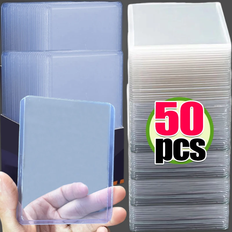 

50-1 упаковка, 35PT, прозрачные рукава для карт, верхняя загрузка, ПВХ, жесткий пластиковый держатель для игровых карт, чехол для коллекционных коллекционных карточек