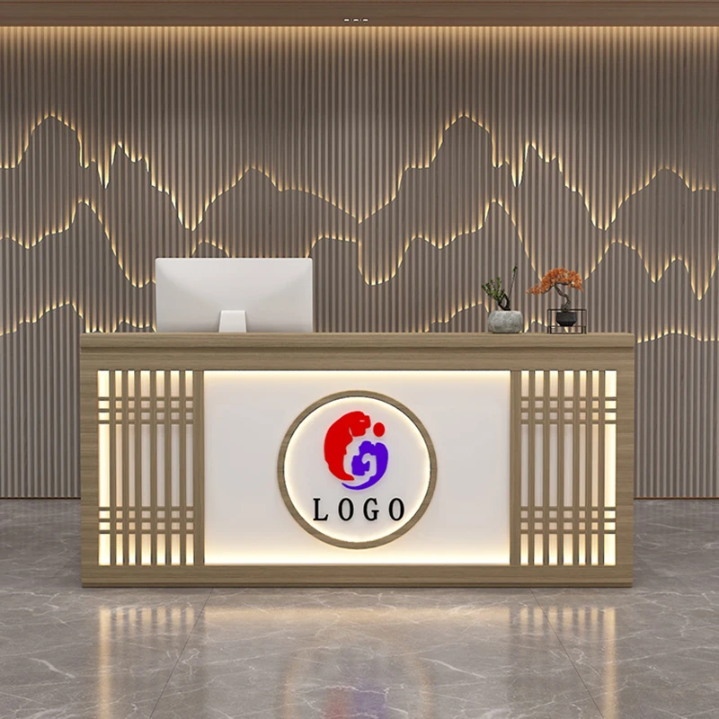 Beauty Center Reception Aesthetic Decor Counter Cosmetics Luxurious Office Desk Reseption Escritorio Pulpit Moveable Front Salon