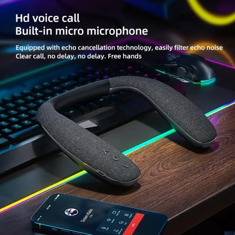 R91a-Clueooth-совместимый беспроводной динамик шеи 3D стереоэры звучит низкая задержка для игрового телевидения