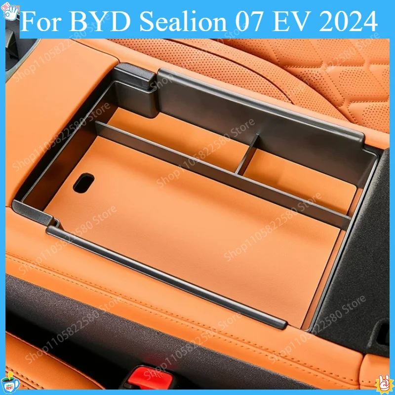 For BYD Sealion 07 EV 2024 Armrest Storage Box Center Console Organizer Tray Car Interior Stowing Tidying Accessories