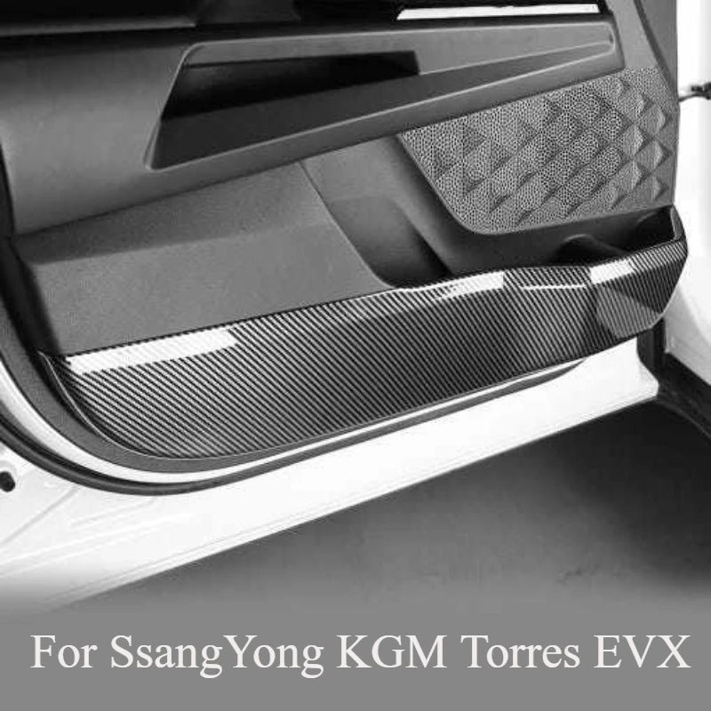 

For SsangYong KGM Torres EVX Door Sill Protector – Carbon Fiber Door Kick Guard, ABS Anti-Scratch Door Panel Cover