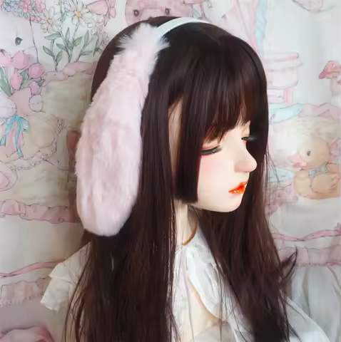 Kawaii Girls Rabbit Bunny Plush Lop Ears Hair Hoop Plush Headband Anime Lolita Cosplay Props Hair Accessories B2367