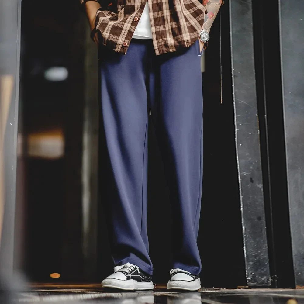 Maden 2023 Autumn Casual Air Layer Sweatpants Cityboy Loose Wrinkle Stretch Straight Leg Sports Pants Men's Baggy Trousers