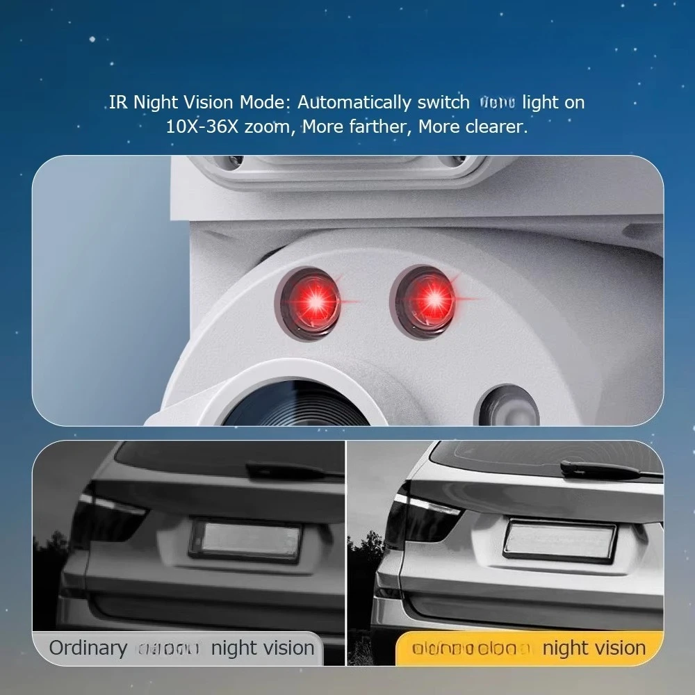 SECTEC 6MP 36X PTZ Solar Dual Lens IR Entfernung 150Meter Mini Solar PTZ 4G Karte Weiß Vollmetall Outdoor