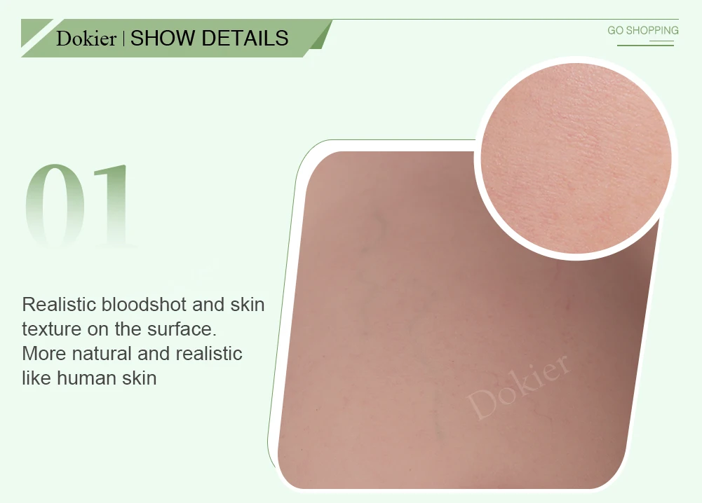 Dokier D8 Series Silicone Chest Plate with Realistic Bloodshot Veins and Breathable Floating Point Design for Male Crossdressing
