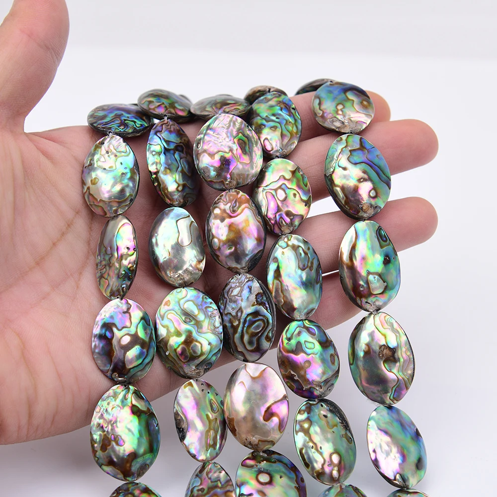 APDGG 20x26mm Natural Green Abalone Shell Loose Pendant Beads 16'' Jewelry Making DIY