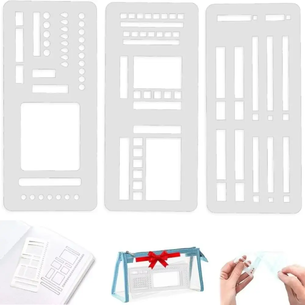 Dot Grid Flexible Record Template Multifunctional Checklists Boxes Lines Handmade Template Ruler Stencils Drafting Tool