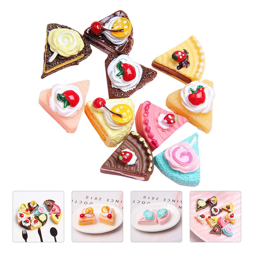20Pcs Delicate Simulated Cake Charms Resin DIY Adornments for Phone Shell Accessories Hair Clip Decor Scrapbook Mirror Jewelry