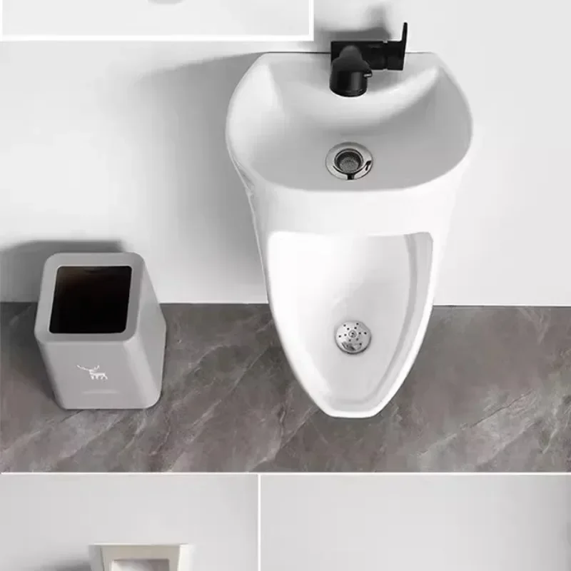 

Men's Wall-Mounted Urinal with Sensor Faucet And Wash Basin Home Hotel Cross-Border New Model