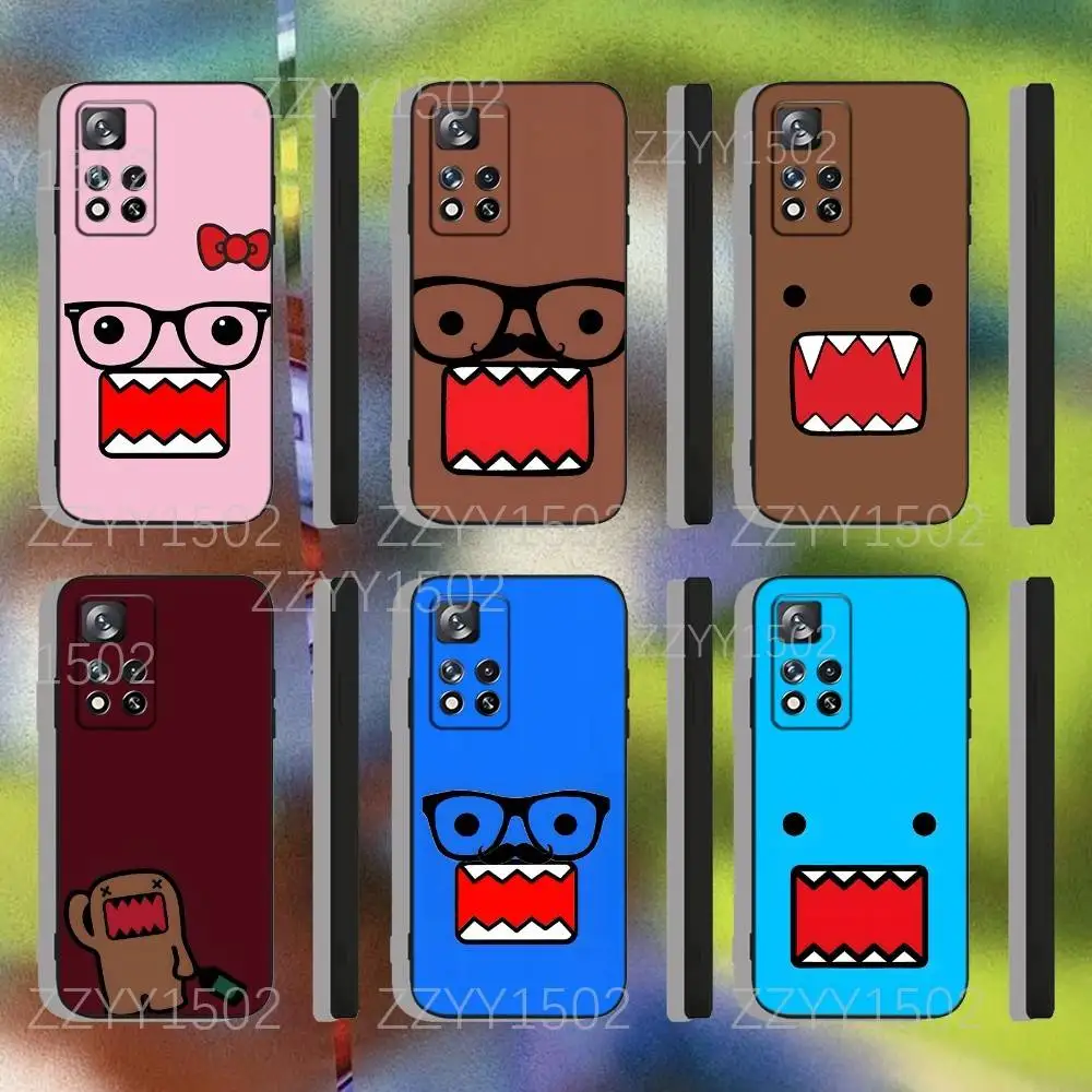 

Cute Japanese Domo-Kun Phone Case For Samsung S25,S24,Ultra,S20,S30,Plus,S22,S23,Ultra,Plus,5G Black Silicone Soft