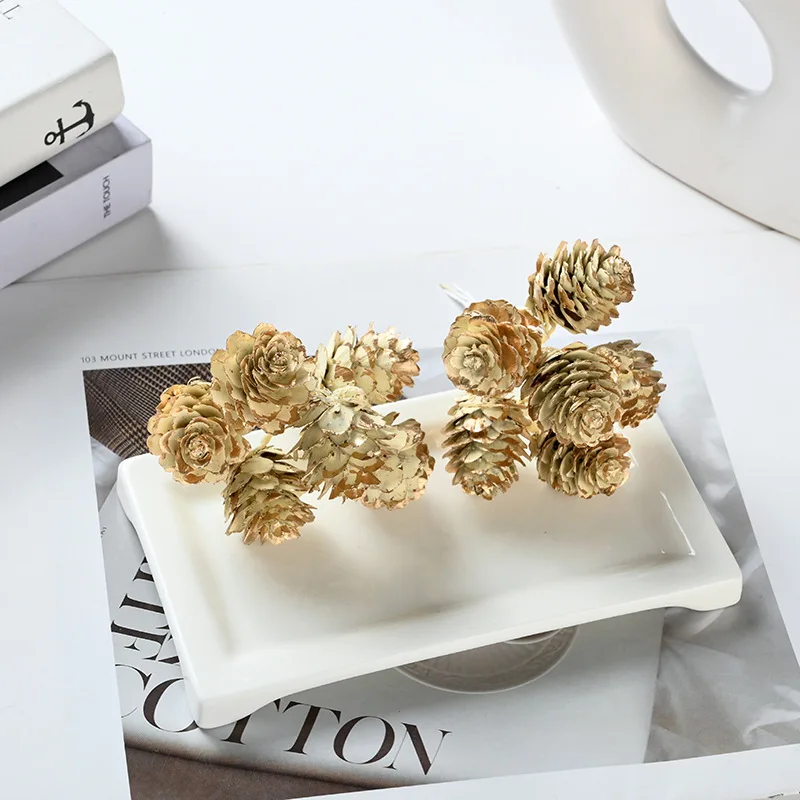 6Pcs/Bundle Pine Cone Artificial Plants for Home Decor Christmas Decoration Fake Plant Xmas Tree Garland Ornaments DIY Accessory