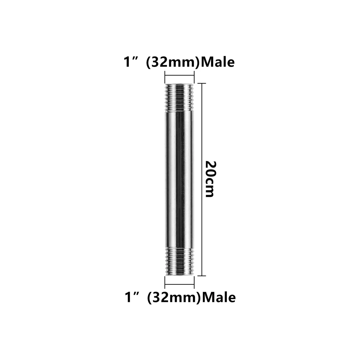 1Pc Edelstahl Doppel Außengewinde Verlängerung Rohr 1/2 "3/4" 1 "Garten Bewässerung Haushalt Dusche Wasser Rohr joint 8 ~ 30cm Lange – Detail 13
