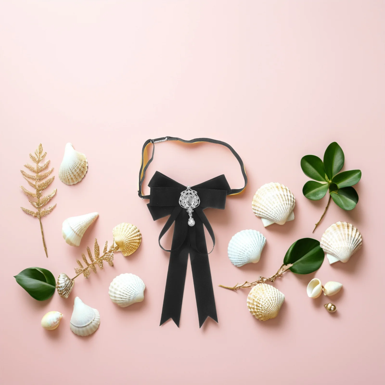 

Black Bow Tie Rhinestone Ribbon Bowknot for Women Professional Office Party Accessories Delicate Neckties Collar Girls