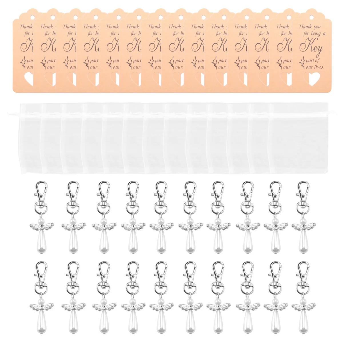 

Подарочные брелоки с ангелом «спасибо» 20 шт., свадебные сувениры, хранитель ангелов для крестин, подарок на день рождения ребенка