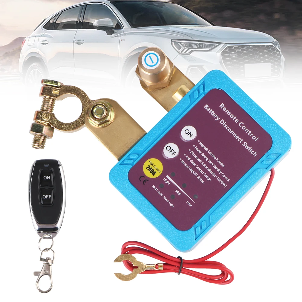

Leakage Protection Remote Battery Disconnect Switch For Auto Automatic Power Shut Off Switch Control Switch 12V 240A Kill Switch