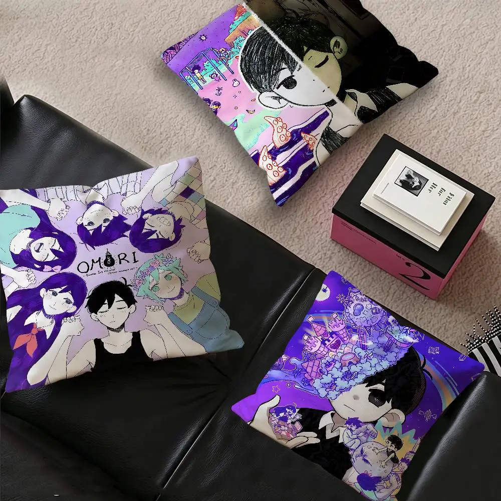 Game Omori Sunny and Mewo Cushion Cover Decorative Pillow Sofa Home Decor case pillow cases