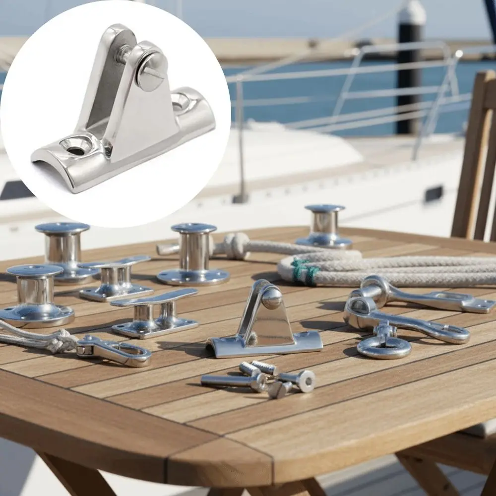 Stainless Steel Bimini Top Fitting Concave Base Mount 316 Stainless Steel Marine Hardware Slide Cover Slide Cap Deck Hinge