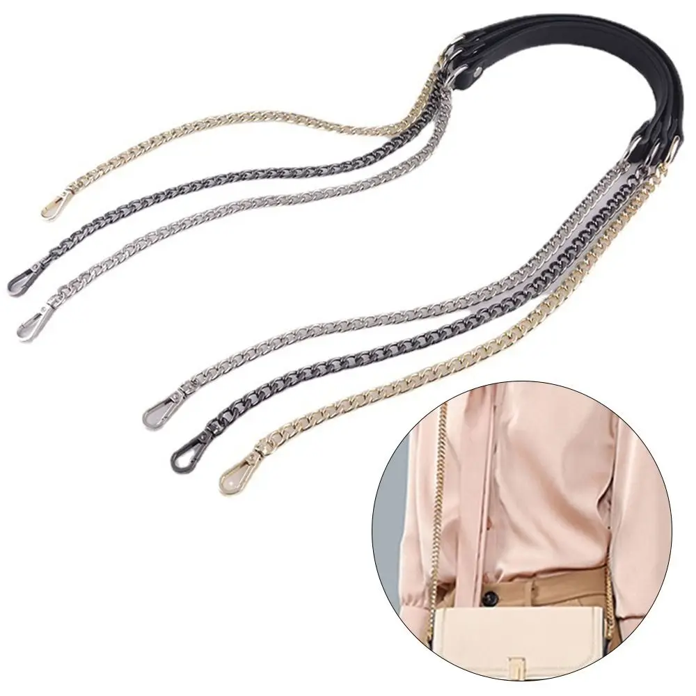 120cm Metal Bag Chain Replacement PU Leather Bags Straps for DIY Handbag Handles Shoulder Straps Accessories Bags Handles