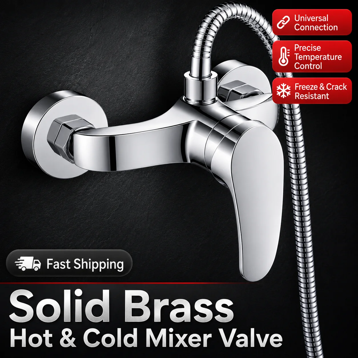 Solid Brass Shower Mixer Valve 3 Way Concealed Hot Cold Water Mixing Tap Wall Mounted Bathroom Bathtub Shower Control Valve