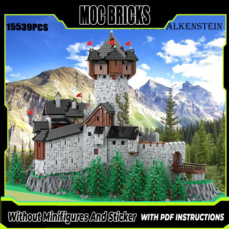 

Moc Building Blocks Medieval Fortress Model Alpine Castle Technology Modular Building Blocks Gift Children's Toys DIY Assembly