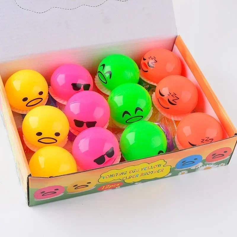 Nieuwe Squishy Kotsend Eigeel Stressbal Met Gele Knaap Verlichten Stress Speelgoed Grappig Knijpen Lastig Antistress Walgelijk Ei Speelgoed