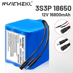 18650 lithium battery 12V battery pack, 3s3p DC large capacity rechargeable battery with BMS+charging