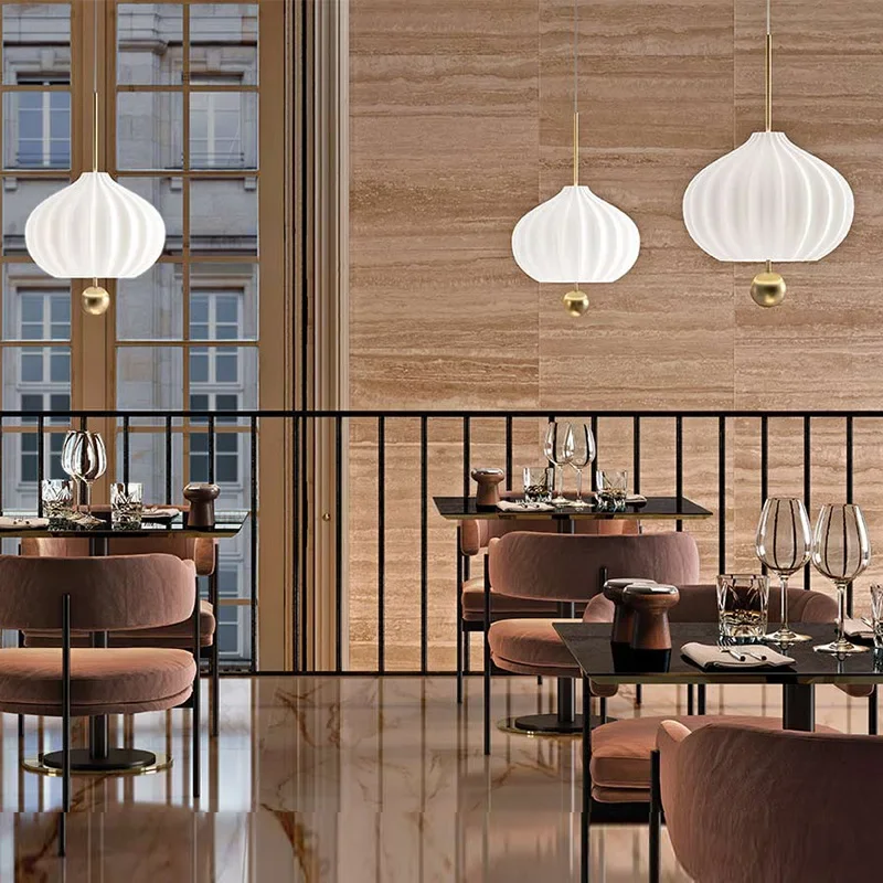 

Modern White Glass Pendant Lamp for Dining Room Kitchen Bar Hanging Light Fixtures E27 Bulb Wire Adjustable Indoor Lighting