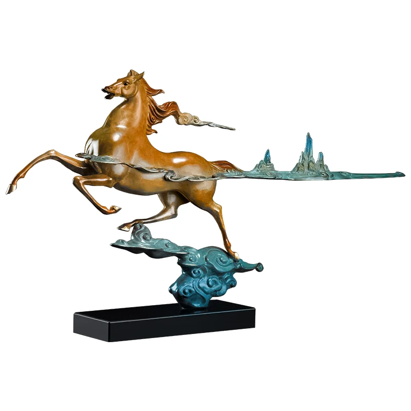 

Полностью медный орнамент лошади, офисный успех, изделия ручной работы, гостиная, китайская металлическая скульптура, произведения искусства, открытие подарков