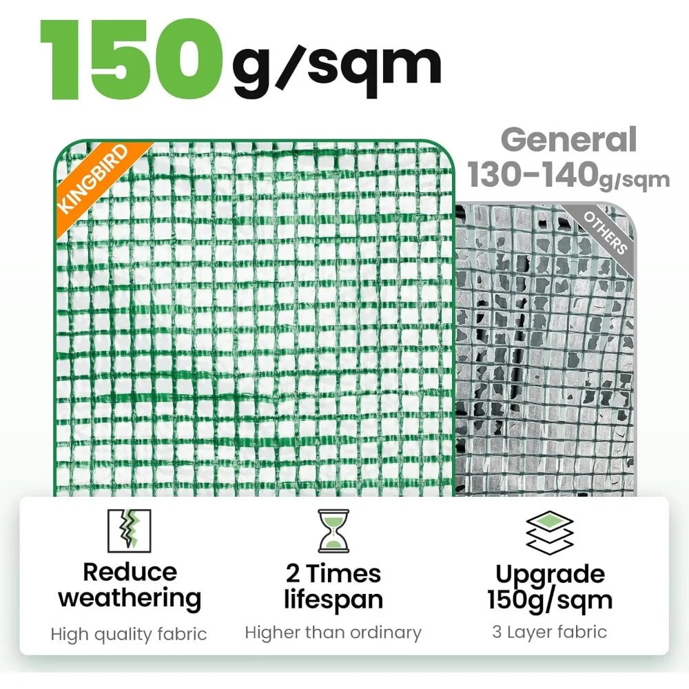 Grande serra walk-in per esterni in acciaio zincato resistente, 10x6,6x6,6FT, porta in rete, finestra dello schermo, qualità premium