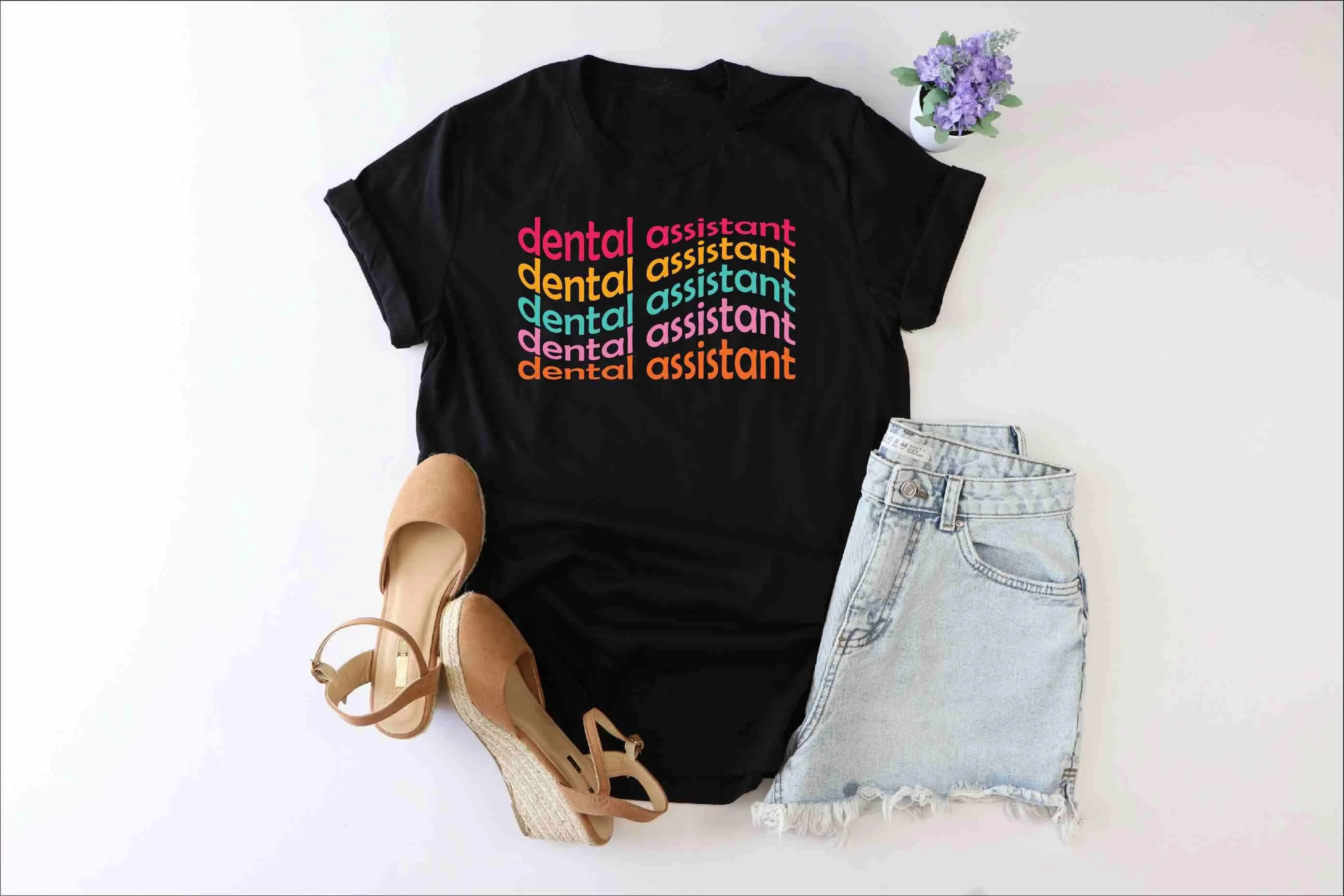 Dental AssistanT T Shirt HygienisT School StudenT Office Worker For Dentist Mom