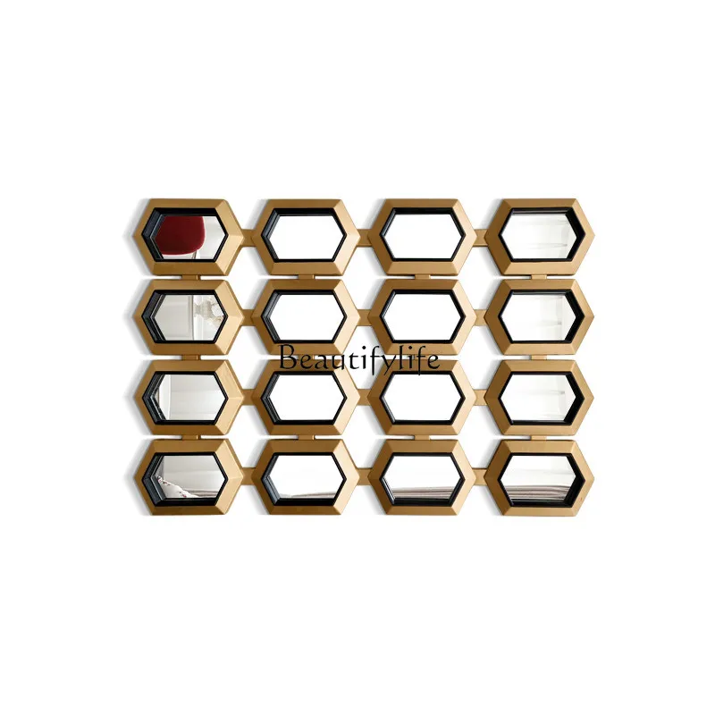 

Background wall decorative mirror Nordic creative light luxury American entrance wall hanging art mirror