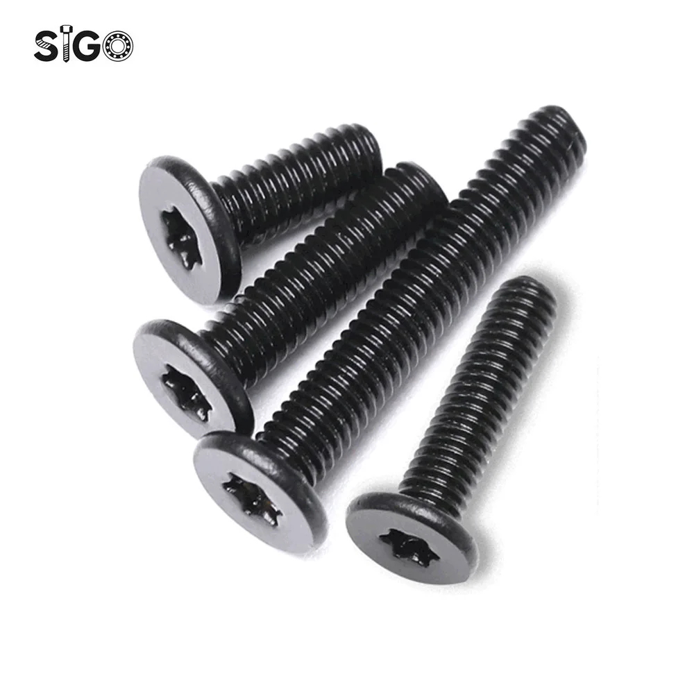 10/50x M2 M2.5 M3 M4 M5 M6 Black 304 Stainless Steel Six-lobe Ultra Thin Flat Wafer Torx Screw Computer Motherboard Bolt