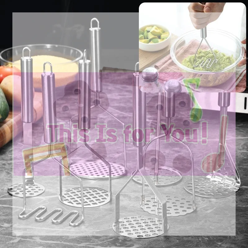 【MA】1Pcs Stainless Steel Potato Masher With Efficient Mashing Design For Home Kitchen Making Mashed Potatoes And Baby Food