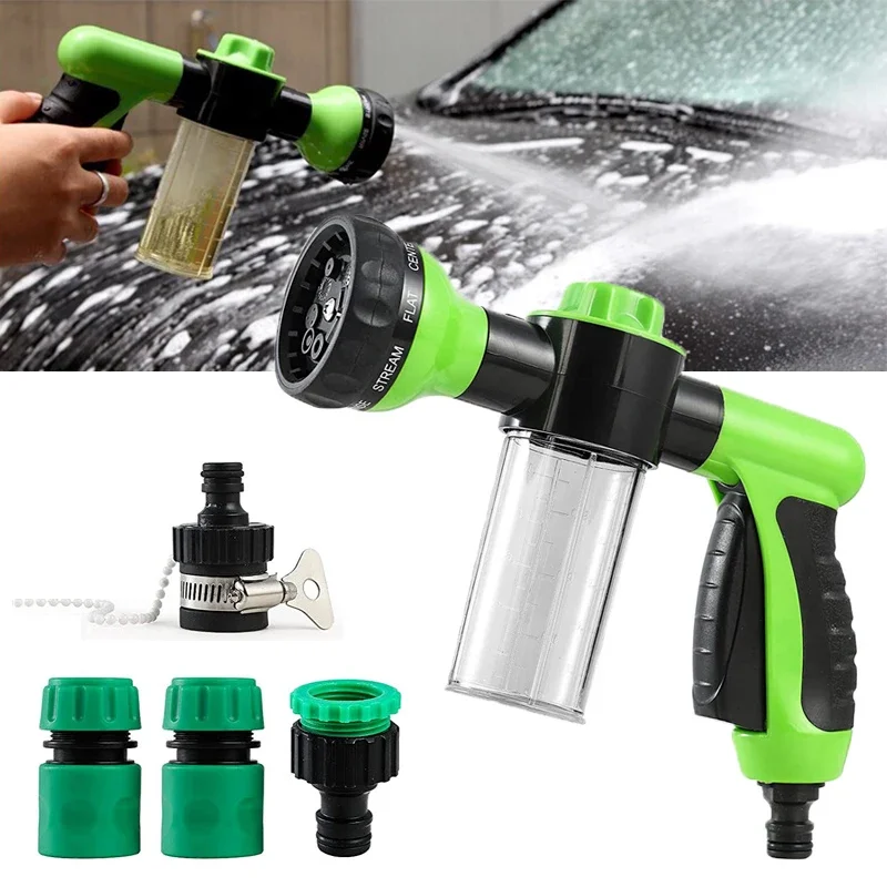 

8in1 Portable Auto Foam Lance Water Gun High Pressure 3 Grade Nozzle Jet Car Washer Sprayer Cleaning Tool Automobiles Wash Tools