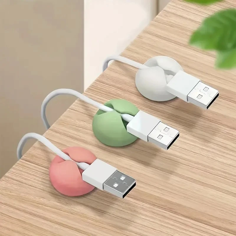 6 paquetes de gerentes de cables de escritorio (2 para cada Color), Clips de Cable, soporte de Cable para escritorio, organizador de cables