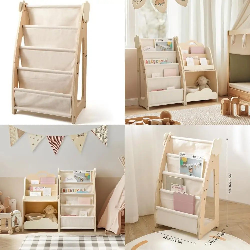 

Детская книжная полка с местом для хранения, модульный деревянный книжный шкаф-органайзер из трех предметов для детской, спальни, игровой комнаты, простая сборка, угловой шкаф