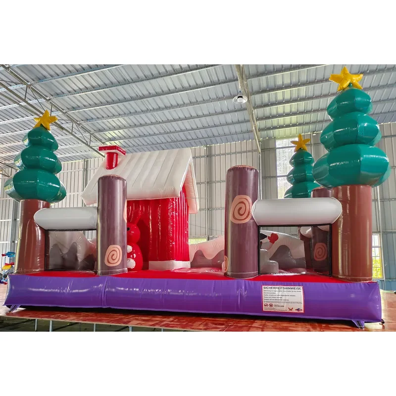 New Year Promotion Xmas Inflatable Decoration Bouncer Inflatable Christmas Trees Castle Jumping House for Family Party