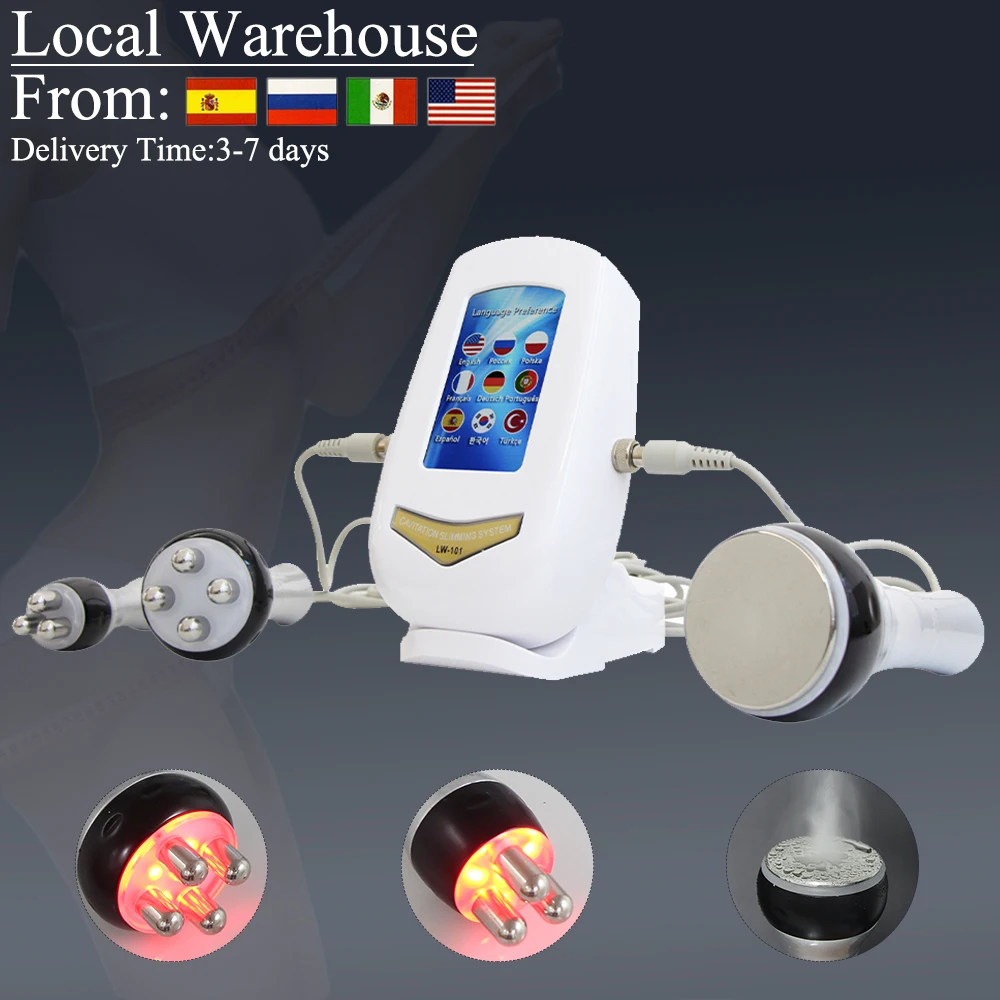 3 in 1 40K Ultrasonic Cavitation Beauty Machine Weight Loss Facial Lfiting Body Slimming Anti-wrinkle Skin Rejuvenation Tools