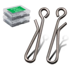 50-100pcs/box Stainless Steel Hook Fast Clip Lock Snap Swivel Solid Rings 0#-4# Safety Snaps Fishing Hook Connector Hook Tool