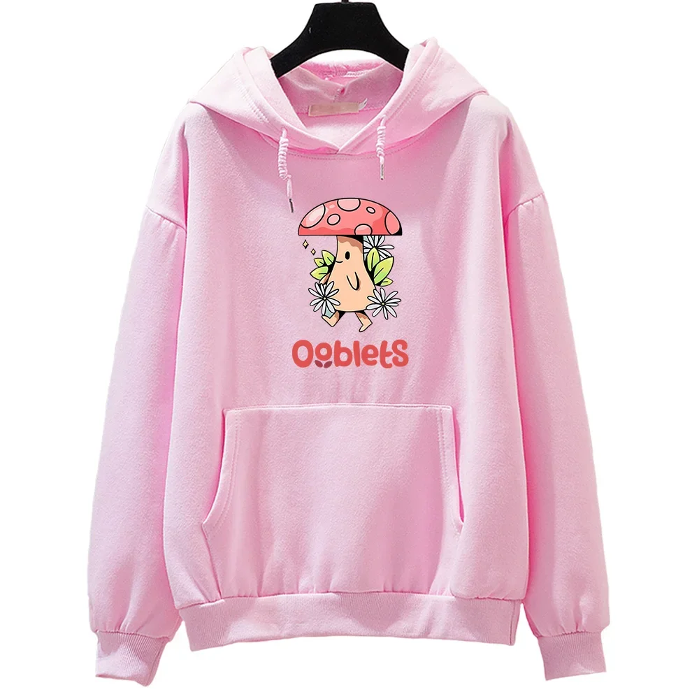 Oobletss Print Hooded Sudaderas Female Lovely Clothing Anime Graphic Hoodies Autumn Winter Fleece Sweatshirt Unisex Casual Hoody