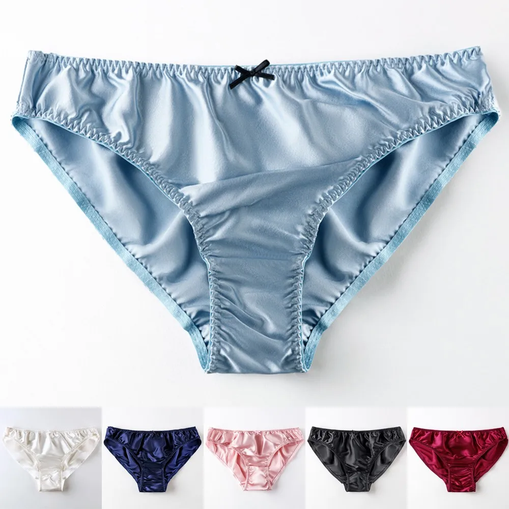 

Knicker Panties Knickers Briefs Women's Sexy and Comfortable Silk Bow Panties with Low waisted Ruffle Thongs Bikinis