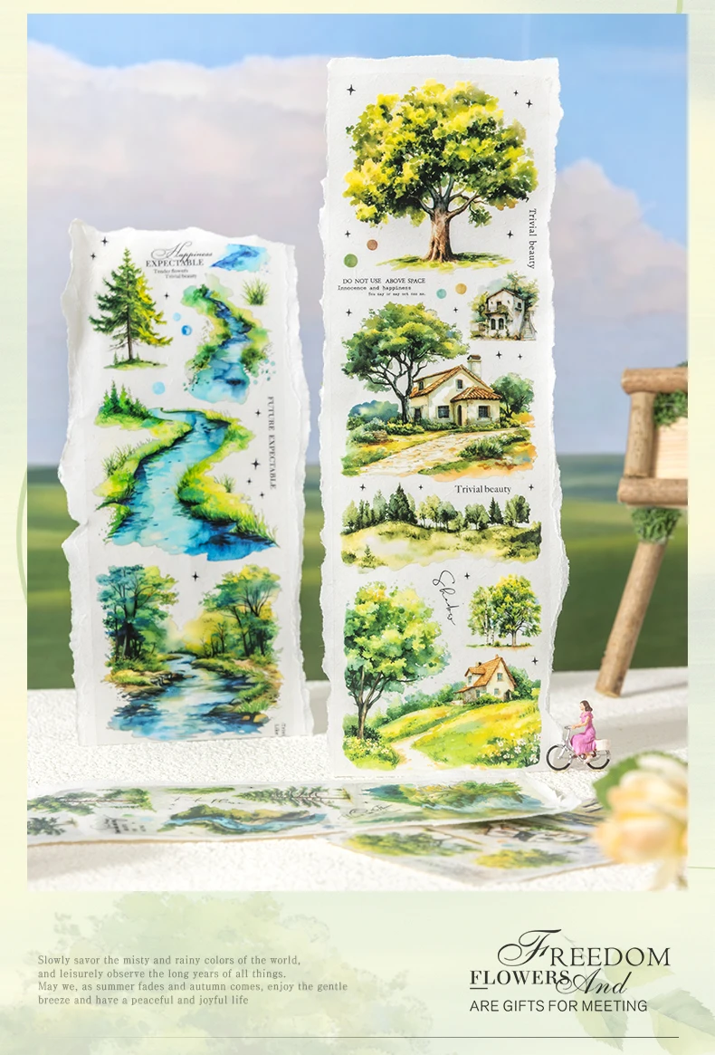 1 Rolle The Tree Scenery Series Tapes Scrapbooking-Aufkleber, perfekt für Collage Journaling Craft Diy Supplies – Detail 5